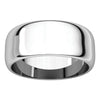 Sterling Silver 8mm Half Round Band, Size 6