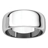 Sterling Silver 8mm Half Round Band, Size 7