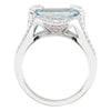 14k White Gold Aquamarine & Diamond Accented Ring, Size 6