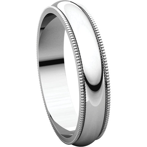 Sterling Silver 4mm Milgrain Band, Size 11