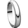 14k White Gold 4mm Milgrain Band, Size 5.5