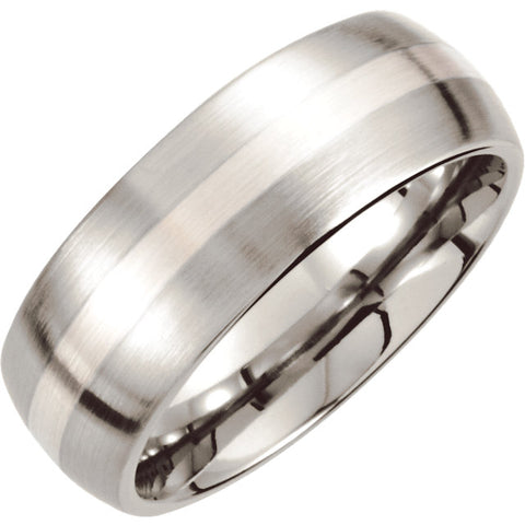 Cobalt & Continuum Sterling Silver 8mm Domed Band 10.00