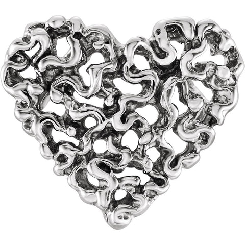 14k White Gold Heart Pendant