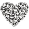 14k White Gold Heart Pendant ( 17.00x16.00 MM )