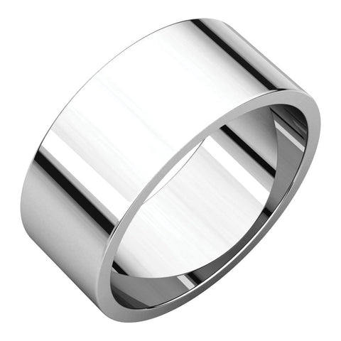 10k White Gold 8mm Flat Band, Size 9