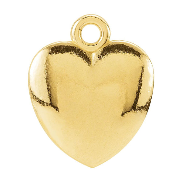 14k Yellow Gold 10.85x8.9mm Puffed Heart Charm