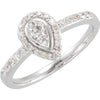 3/8 CTTW Diamond Ring in 14k White Gold (Size 7 )