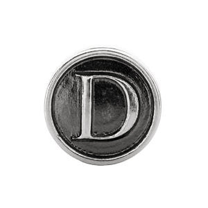 Sterling Silver 10.6mm Letter "D" Alpha Cylinder Bead