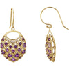 Pair of Nest-Design Dangle Earrings in 14k Yellow Gold