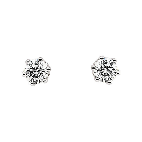 14k White Gold 1/5 CTW Diamond Friction Post Stud Earrings