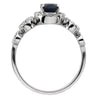 14k White Gold 1/6 CTW Diamond & 7x5mm Blue Sapphire Ring, Size 7
