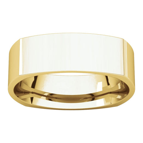 14k Yellow Gold 6mm Square Comfort Fit Band, Size 9