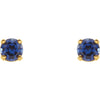 14k Yellow Gold Chatham® Lab-Grown Sapphire Youth Earrings