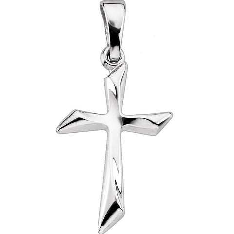 14k White Gold 18.5x13mm Cross Pendant