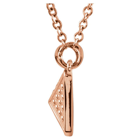 14k Rose Gold Granulated Design 18" Necklace