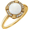 14k Yellow Gold Opal & 0.08 ctw. Diamond Ring, Size 7
