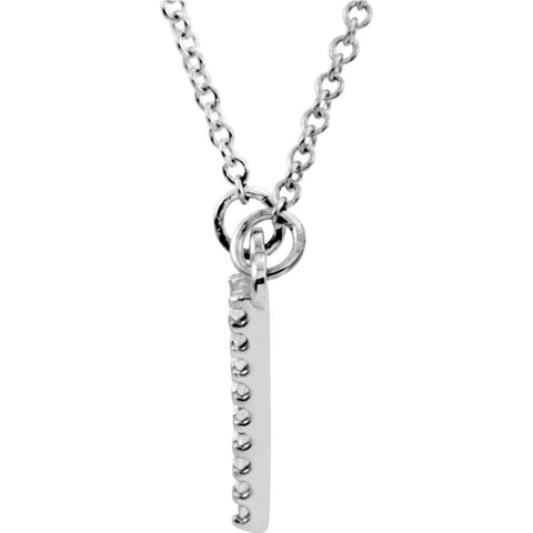 14k White Gold 1/8 CTW Diamond Triangle 16" Necklace