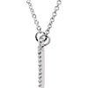 14k White Gold 1/8 CTW Diamond Triangle 16" Necklace