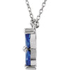 14k White Gold Chatham® Created Blue Sapphire 16" Necklace
