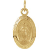 12.00x08.00 mm Miraculous Medal in 14K Yellow Gold