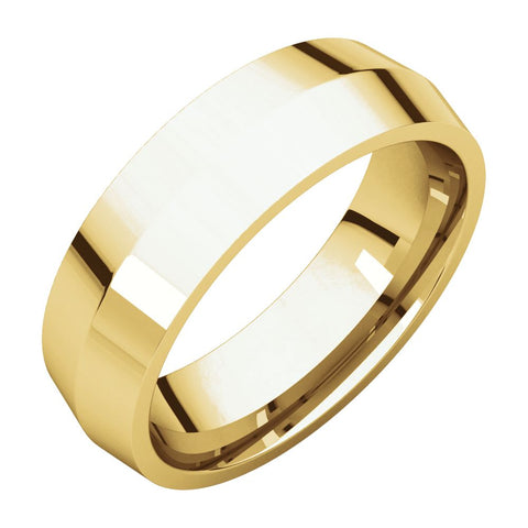 14k Yellow Gold 6mm Knife Edge Comfort Fit Band, Size 10