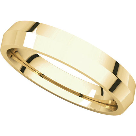 14k Yellow Gold 4mm Knife Edge Comfort Fit Band, Size 10