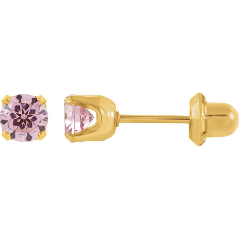 Cubic Zirconia Inverness Piercing Earrings in 24k Gold Plated Stainless Steel
