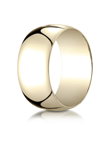 Benchmark 14K Yellow Gold 10mm Slightly Domed Traditional Oval Wedding Band Ring (Sizes 4 - 15 )