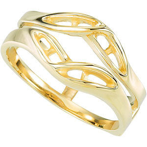 14k Yellow Gold Accented Ring Guard Mounting, Size 6