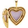 14K Yellow Gold-Plated Sterling Silver Heart Locket with Cross