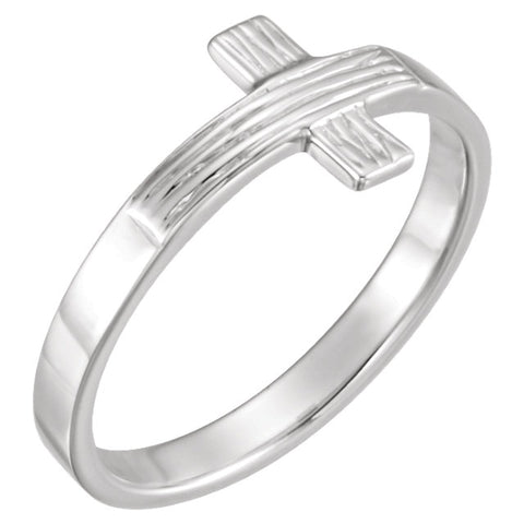 Sterling Silver The Rugged Cross® Chastity Ring with Packaging Size 7