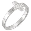 Sterling Silver CROSS RUGGED CHASTITY RING W/BOX, Size 11