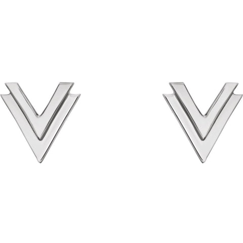 Sterling Silver Double "V" Earrings
