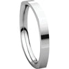 14k White Gold 2.5mm Square Comfort Fit Band, Size 7