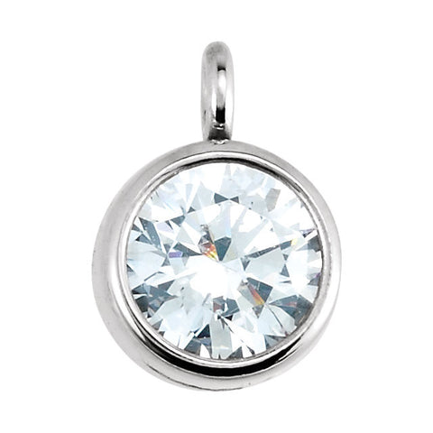 14k White Gold 1/4 CTW Diamond Micro Bezel Dangle
