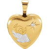Heart Angel Locket with Diamond in Gold Plated Sterling Silver