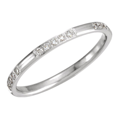 14k White Gold 1/6 CTW Diamond Eternity Band Size 5