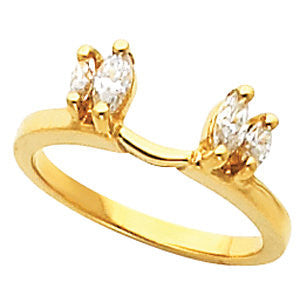 14k Yellow Gold 3/8 CTW Diamond Wrap-Style Ring Enhancer, Size 6