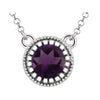 14k White Gold Amethyst "February" 18-inch Birthstone Necklace