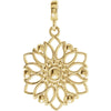 14k Yellow Gold Decorative Dangle Pendant