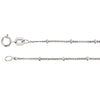 14K White Gold 1mm Solid Beaded Curb 18-Inch Chain