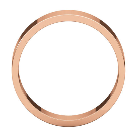 14k Rose Gold 6mm Flat Band, Size 9.5