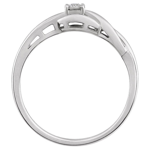 14k White Gold .04 CTW Diamond Ring, Size 7
