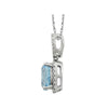 14k White Gold Sky Blue Topaz & .03 CTW Diamond 18" Necklace