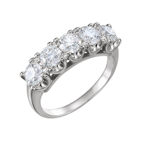 04.50 mm = 1 5/8 CTTW Created Moissanite Engagement Ring in 14k White Gold ( Size 6 )