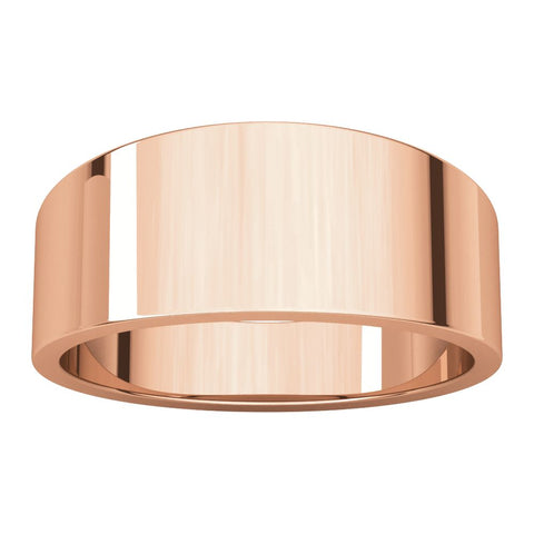 14k Rose Gold 10mm Flat Tapered Band, Size 6