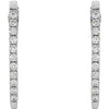 14k White Gold 1/3 CTW Diamond Hoop Earrings