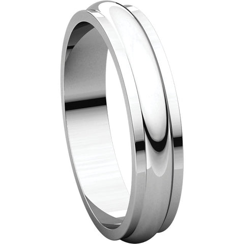 Sterling Silver 4mm Half Round Edge Band, Size 11