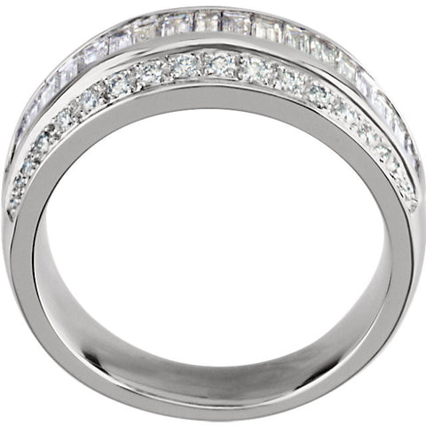 14k White Gold 1 CTW Diamond Anniversary Band, Size 6