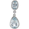 14K White Gold Aqua & 0.006 CTW Diamond Pendant